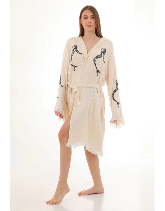 Mermaid Wooden Stamp Bathrobe