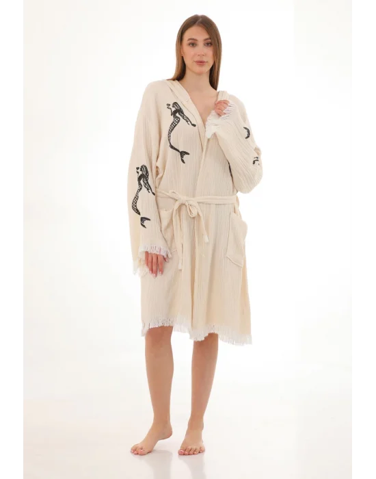 Mermaid Wooden Stamp Bathrobe