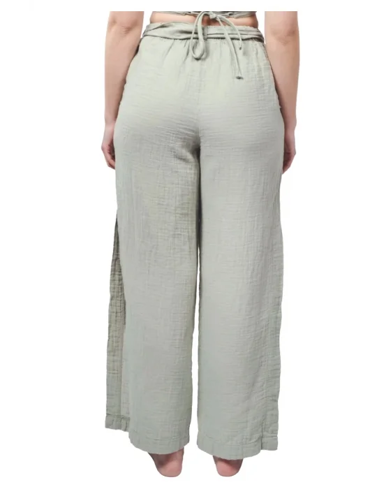Mint Green Muslin Slit Trouser