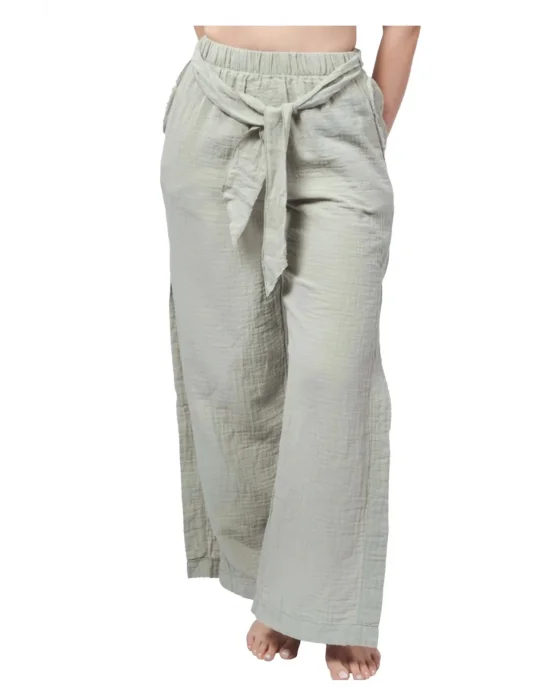 Mint Green Muslin Slit Trouser