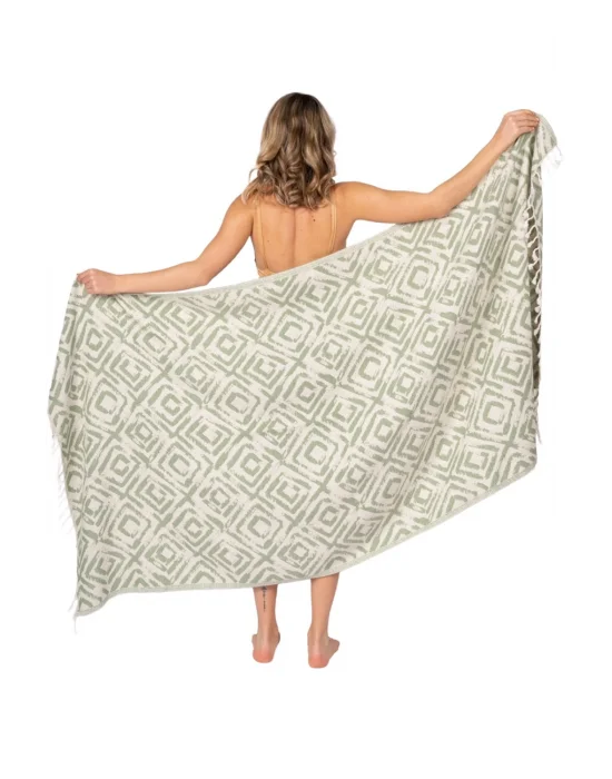 Misis Khaki Green Peshtemal