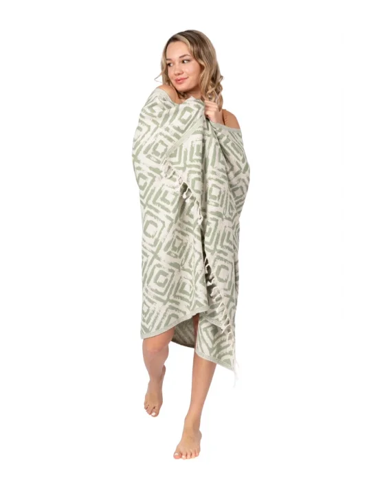 Misis Khaki Green Peshtemal