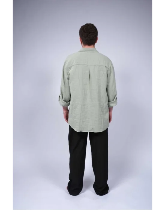 Atelier Chaputs 100% Cotton Muslin Org Mint Shirt One-Size