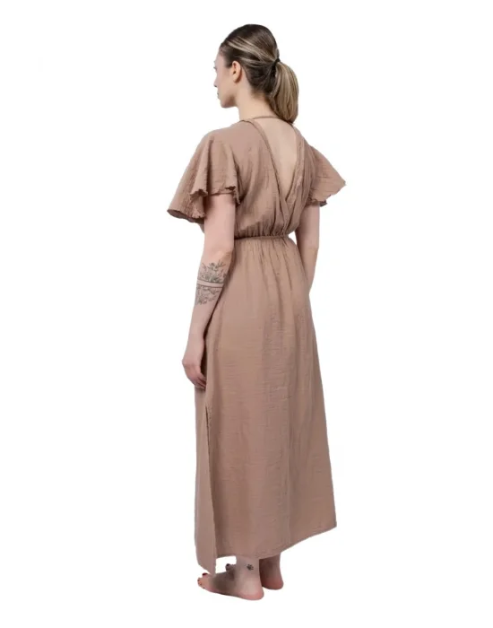 Atelier Chaputs 100% Cotton Muslin Niva Beige Dress One-Size