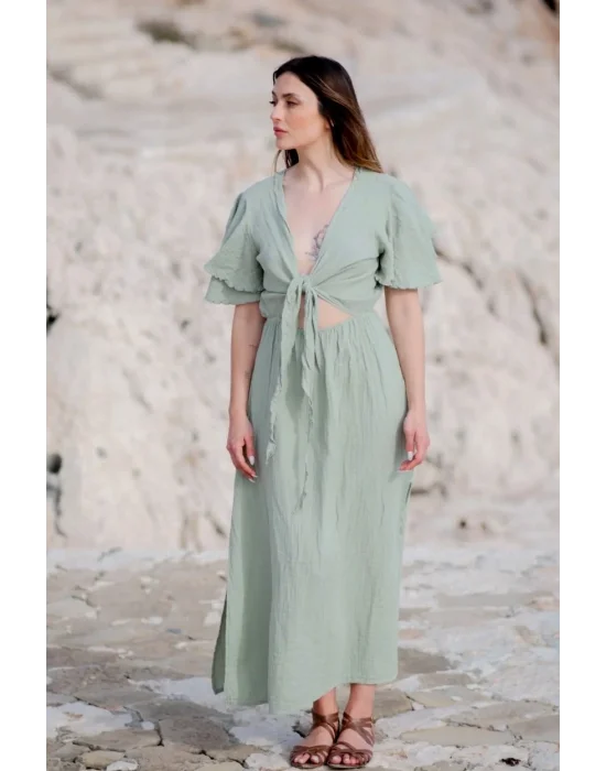 Niva Mint Green Muslin Dress