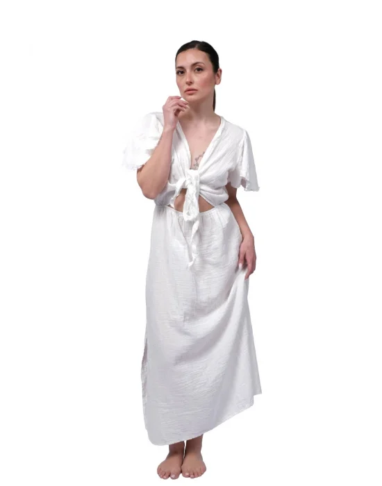 Niva White Muslin Dress