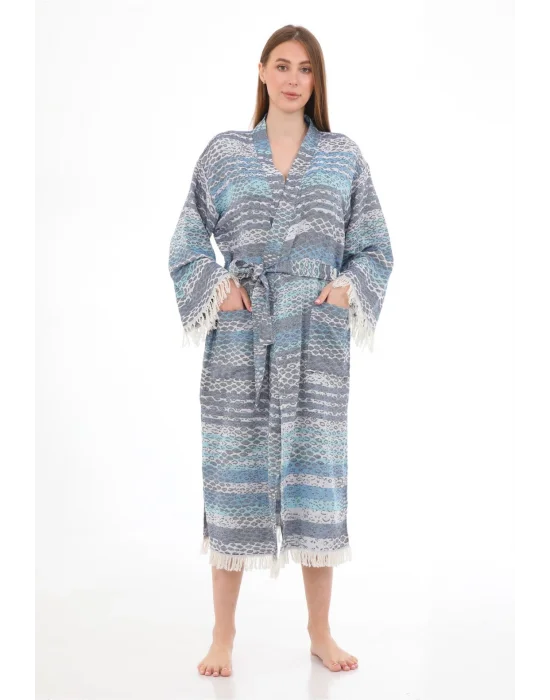 Pica Blue & Grey Bathrobe