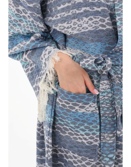 Pica Blue & Grey Bathrobe
