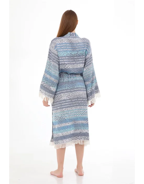 Pica Blue & Grey Bathrobe