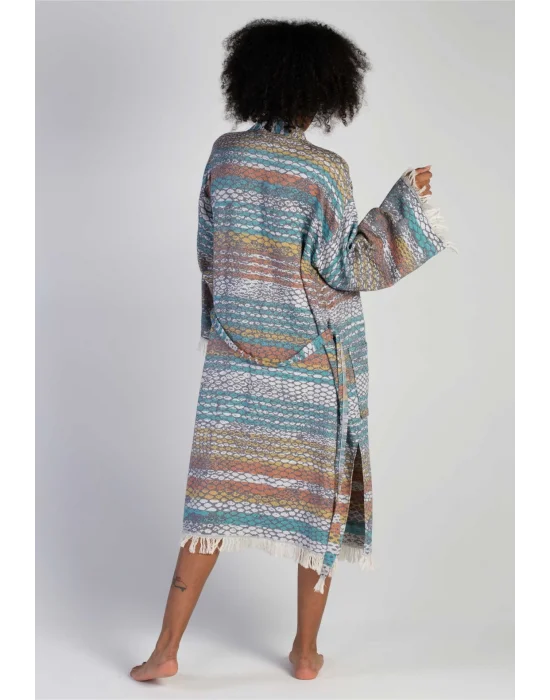 Pica Blue & Yellow Bathrobe