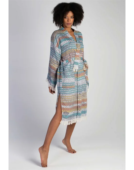 Pica Blue & Yellow Bathrobe