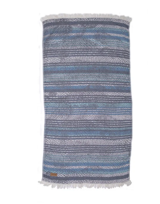 Pica Navy Blue & Grey Peshtemal