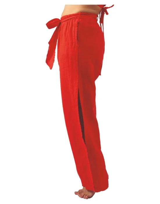 Red Muslin Slit Trouser