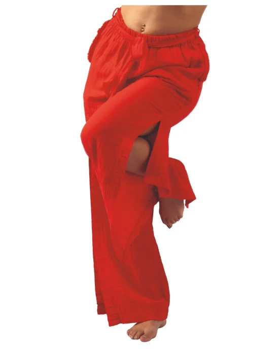 Red Muslin Slit Trouser
