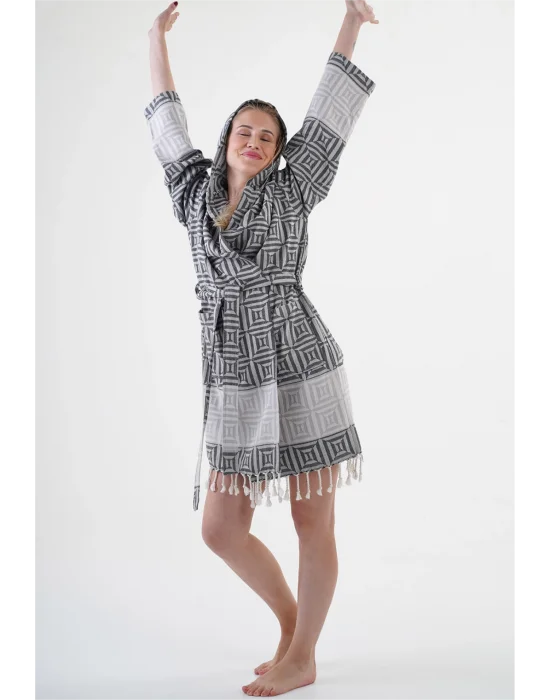 Square Black Bathrobe