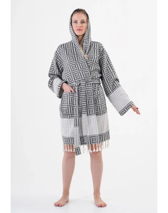 Square Black Bathrobe