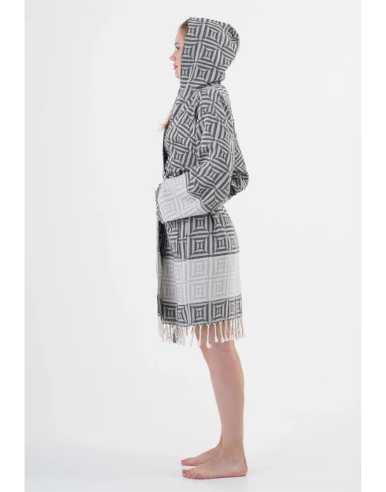 Square Black Bathrobe