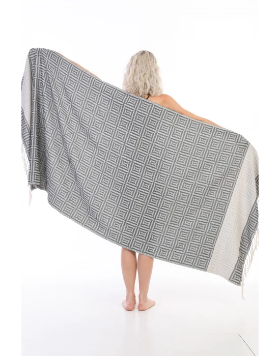 Square Black Peshtemal
