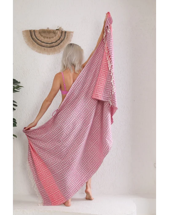 Square Pink Peshtemal