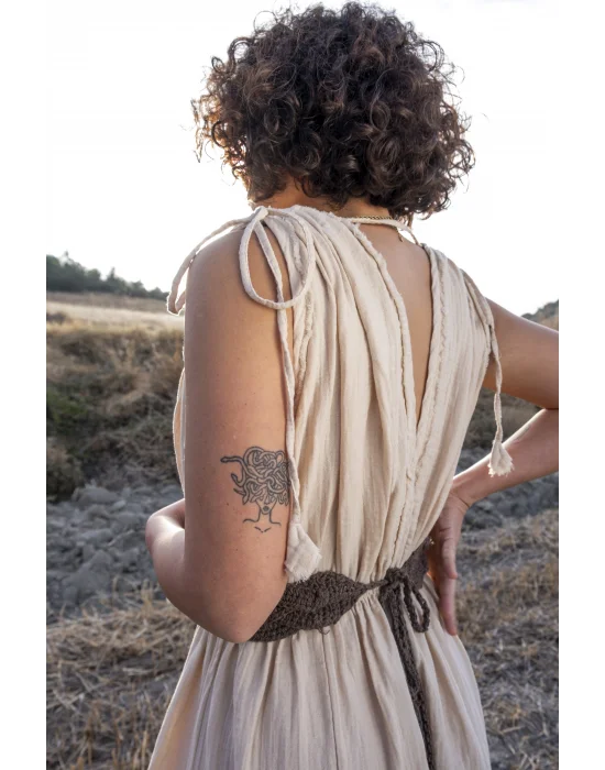 Stella Beige Muslin Dress