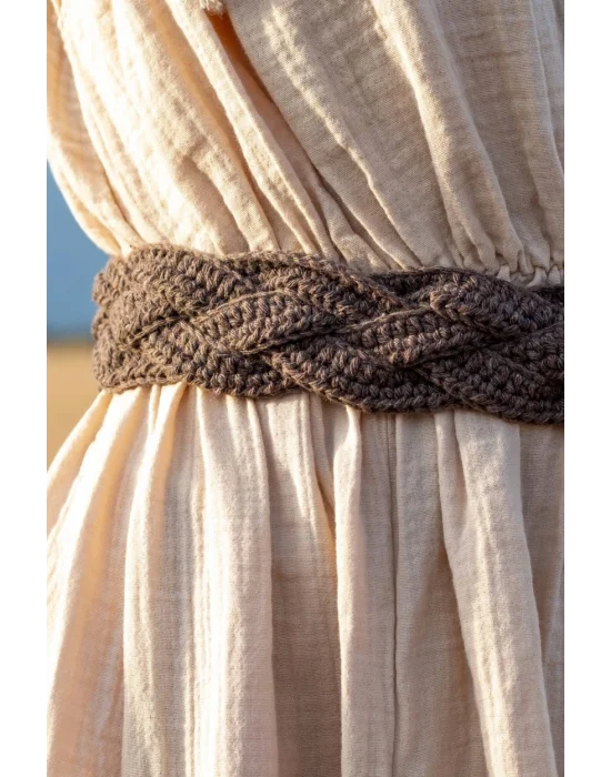 Stella Beige Muslin Dress