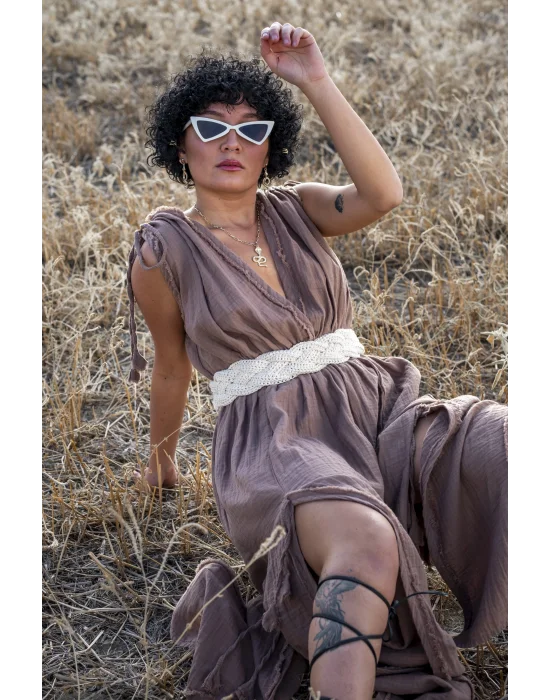 Stella Brown Muslin Dress