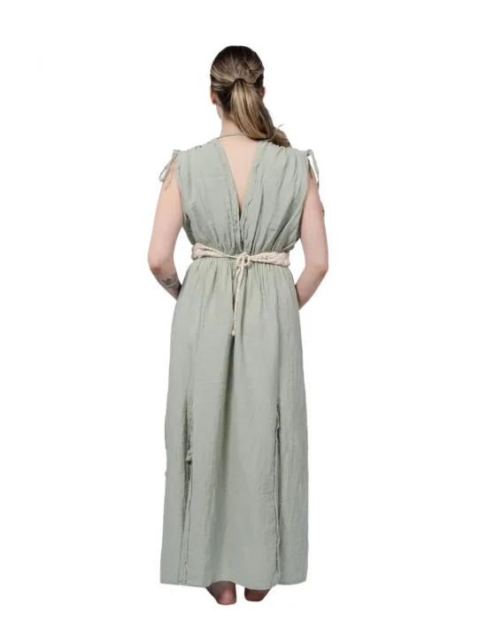 Atelier Chaputs 100% Cotton Muslin Stella Green Dress One-Size