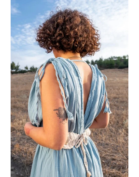 Stella Sky Blue Muslin Dress