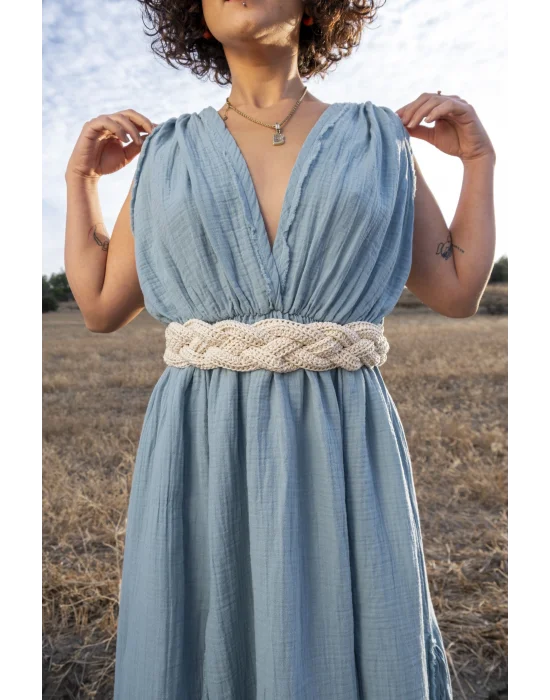 Stella Sky Blue Muslin Dress