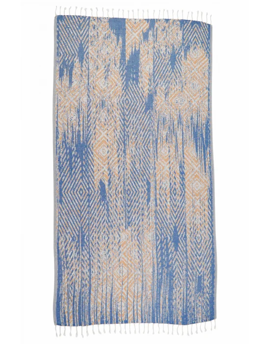 Tonna Navy Blue & Caramel Peshtemal