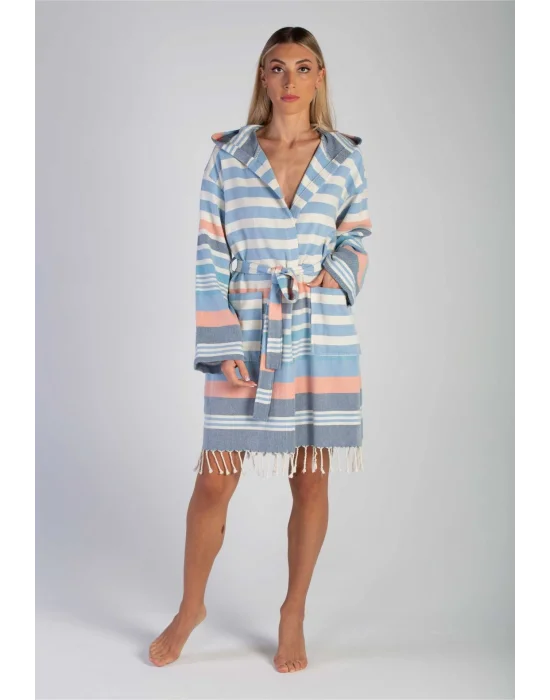 Trivia Navy Blue Bathrobe