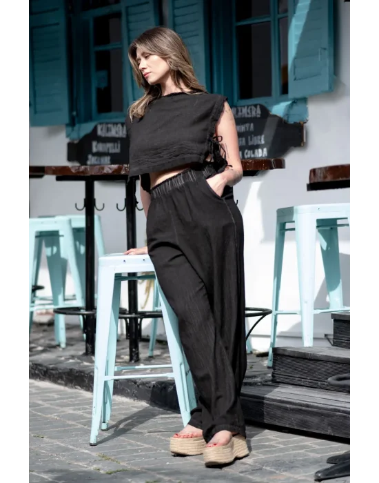 Ateiler Chaputs Linen Vesa Black Crop One-Size