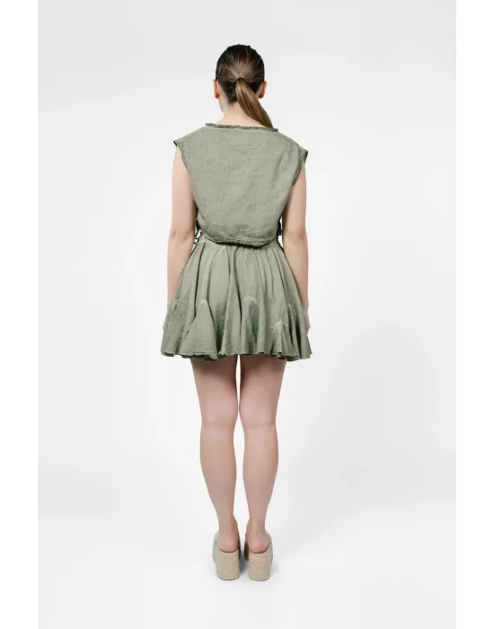 Ateiler Chaputs Linen Vesa Green Crop One-Size