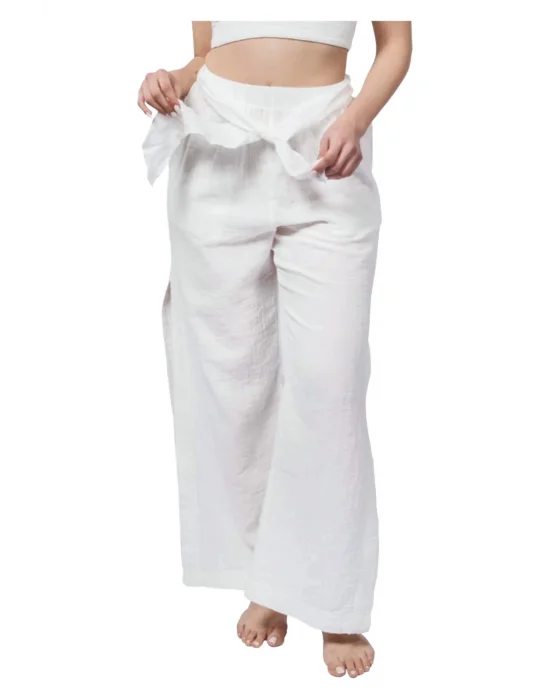 White Muslin Slit Trouser