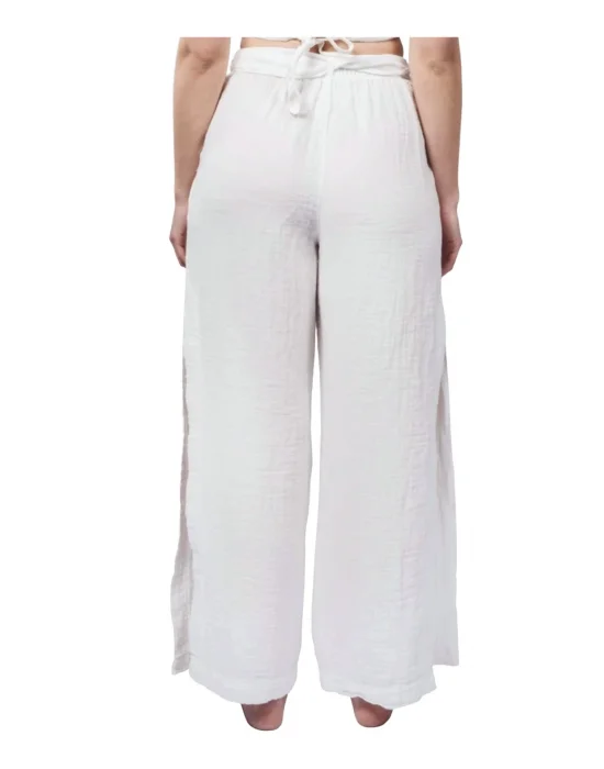 White Muslin Slit Trouser