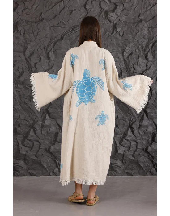 Turtle Wooden Printed Bathrobe