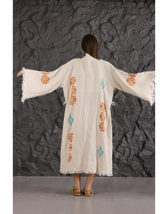 Kilim Leaf Wooden Printed Bathrobe