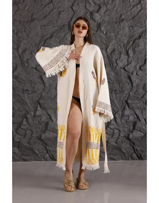 Leaf Tree Wooden Printed Bathrobe