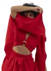Aya Red Muslin Blouse