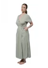 Atelier Chaputs 100% Cotton Muslin Wrap Green Dress One-Size