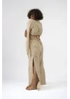 Atelier Chaputs 100% Cotton Muslin Beige Split Trouser One-Size