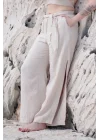 Beige Muslin Slit Trouser