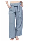 Blue Muslin Slit Trouser