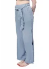 Blue Muslin Slit Trouser