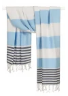 Boreas Soft Blue & Navy Blue Peshtemal