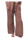 Brown Muslin Slit Trouser