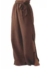 Brown Muslin Slit Trouser