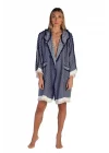 Chevron Navy Blue Bathrobe