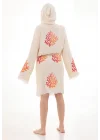 Coral Wooden Stamp Bathrobe