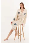 Eye Wooden Stamp Bathrobe